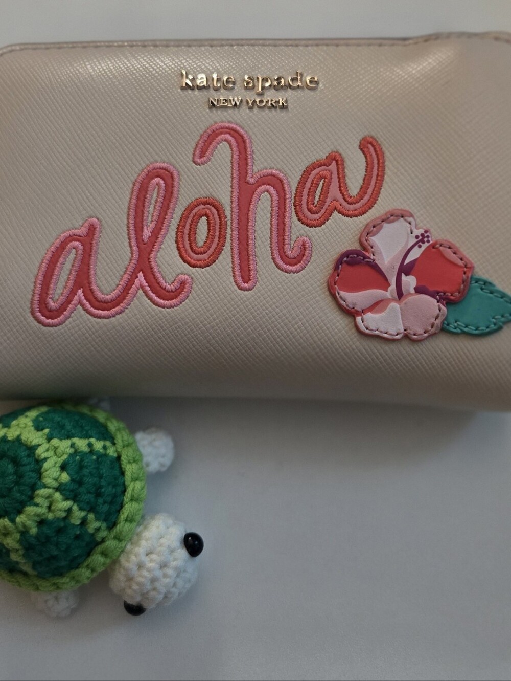 Kate Spade 'aloha' embroidered Wallet with floral applique